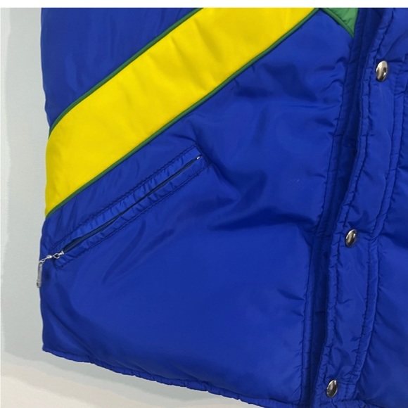 Skitique Vintage 80's Slope Grey Duck Down Ski Puffer Winter Vest Size Large - Picture 6 of 7